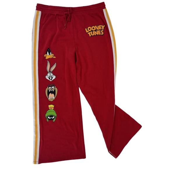 Looney Tunes Women’s Activewear Sweatpants Size XXL Red Drawstring Comfy 2XL EUC - Picture 1 of 11